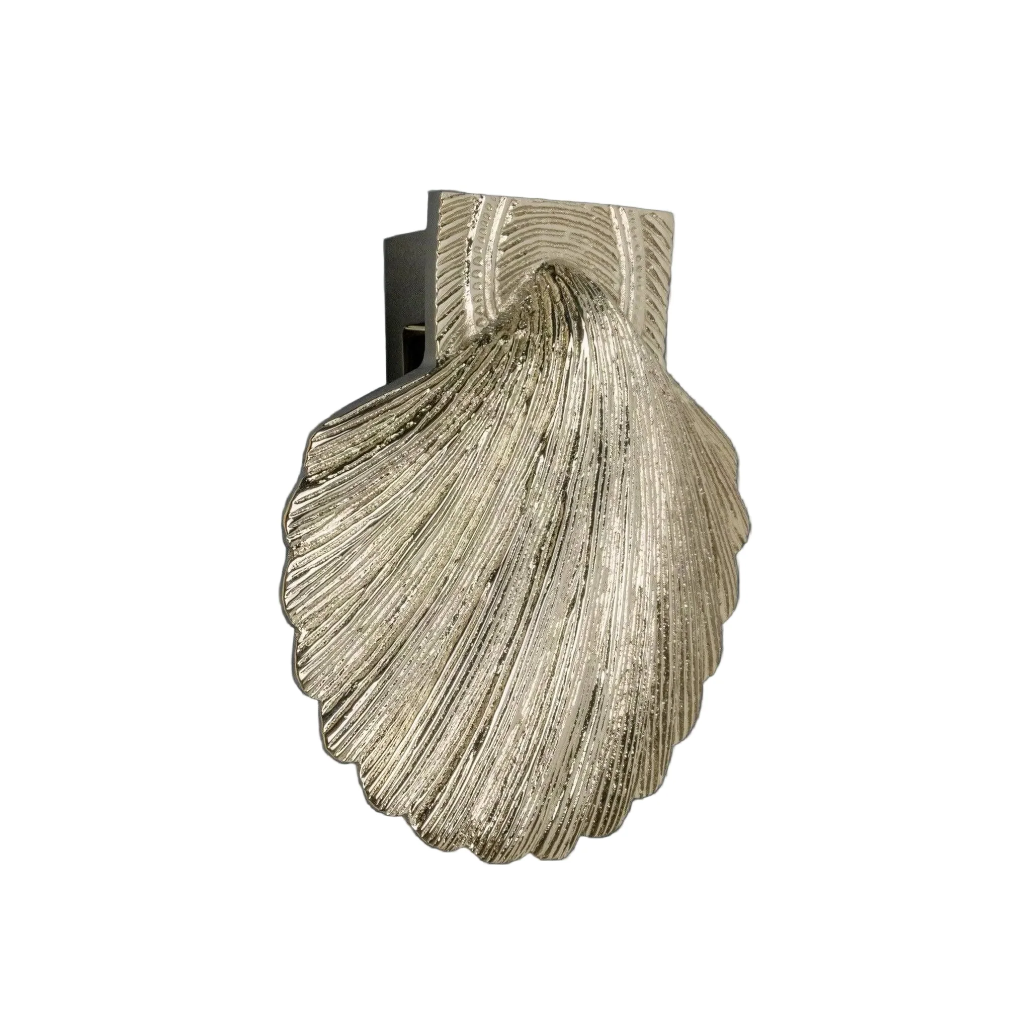 Brass Shell Door Knocker - Nickel Finish