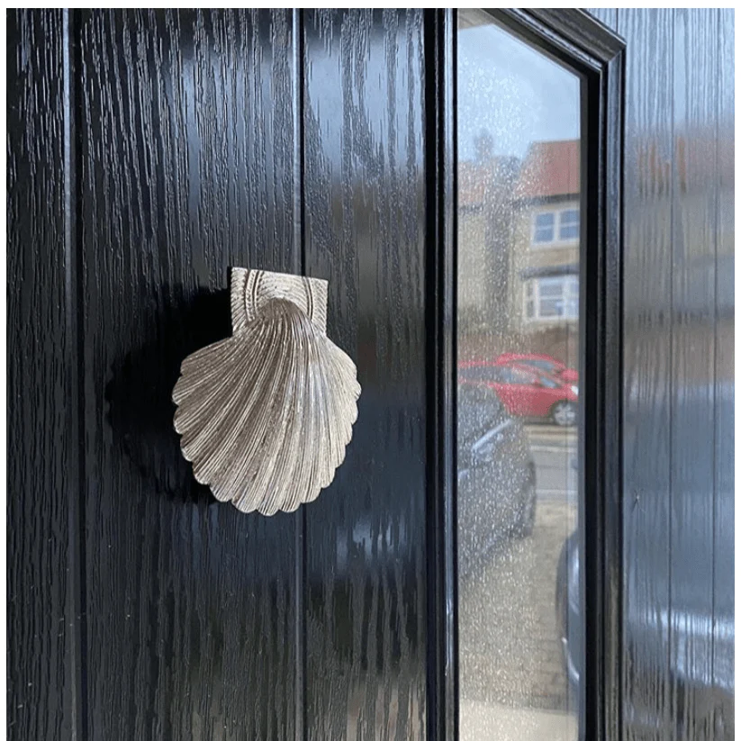 Brass Shell Door Knocker - Nickel Finish - Image 6