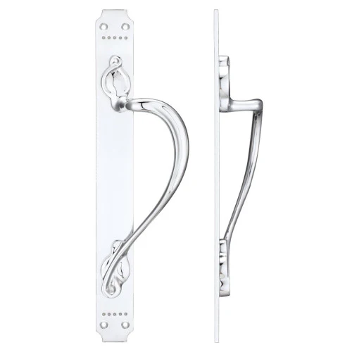Cast Brass Pull Handle with Art Nouveau Backplate - 377 x 42mm - Image 4