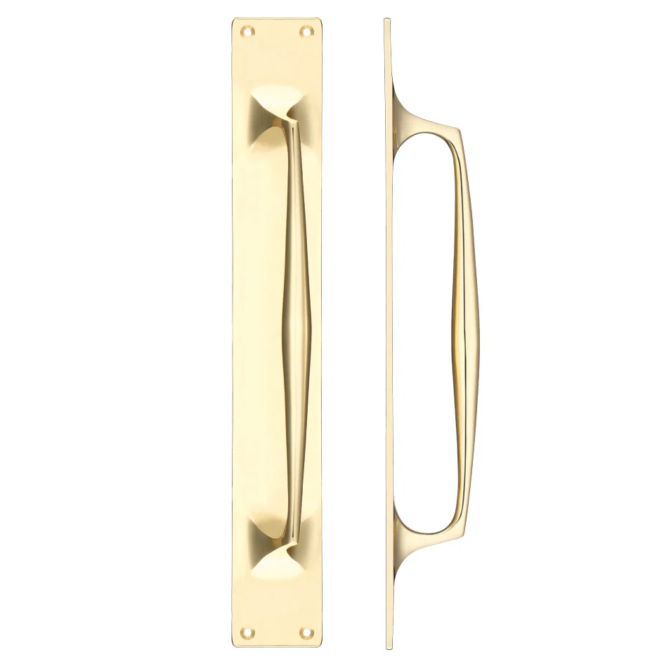 Cast Brass Pull Handle with Backplate - Image 2