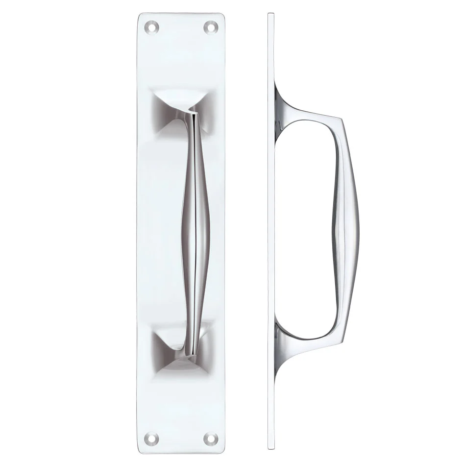 Cast Brass Pull Handle with Backplate - Image 3