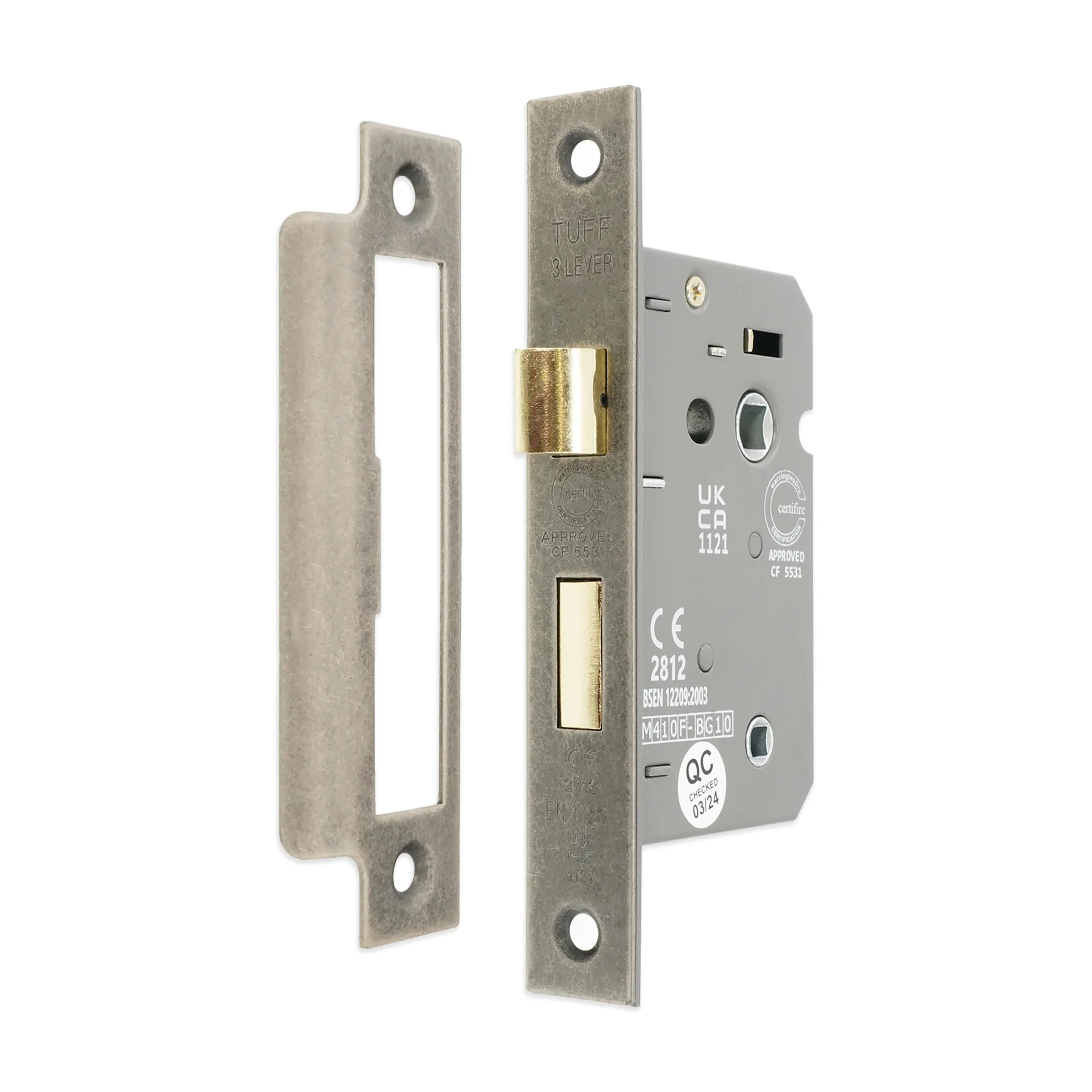 CE 3 Lever Bathroom Lock – FD60 Fire Rated - Image 5