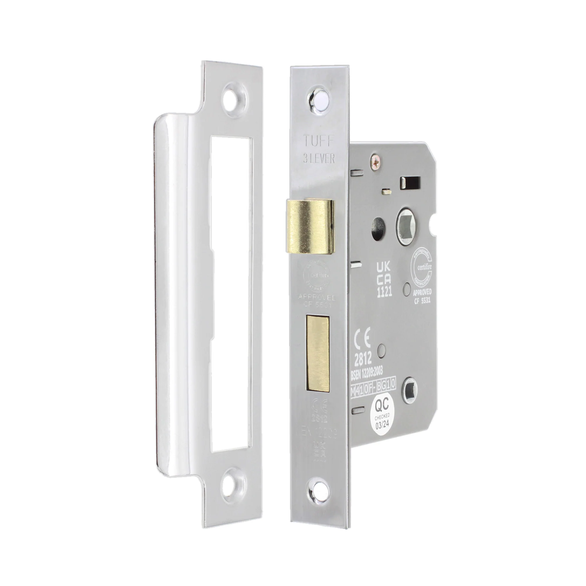 CE 3 Lever Bathroom Lock – FD60 Fire Rated - Image 6