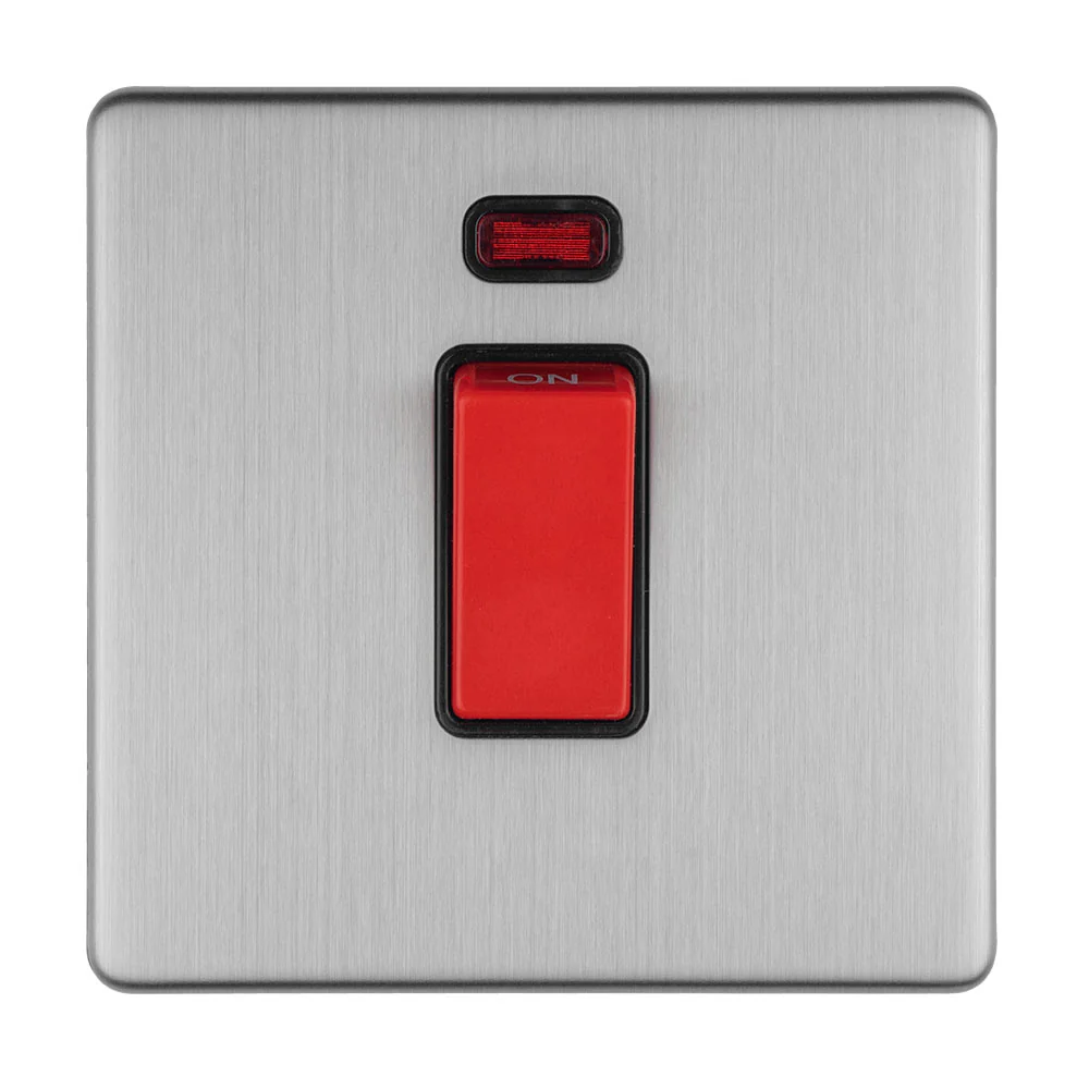 Concealed 3mm 1 Gang 45Amp Dp Switch With Neon - Stainless Steel - Image 5