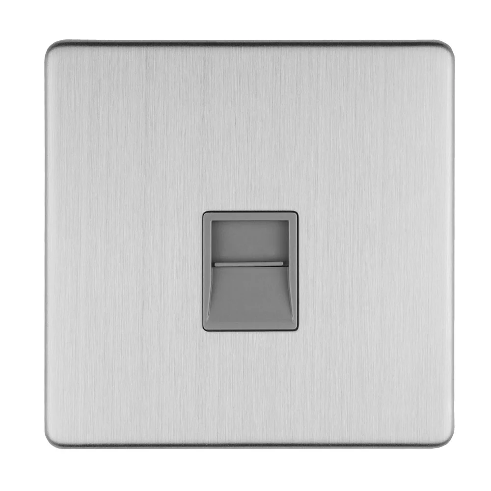 Concealed 3mm 1 Gang Telephone Master - Stainless Steel - Image 6