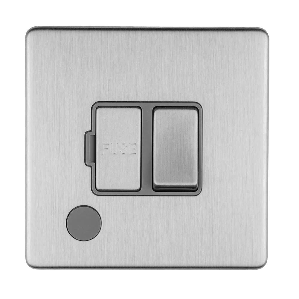Concealed 3mm 13Amp Switched Fuse Spur With Flex Outlet - Stainless Steel - Image 8