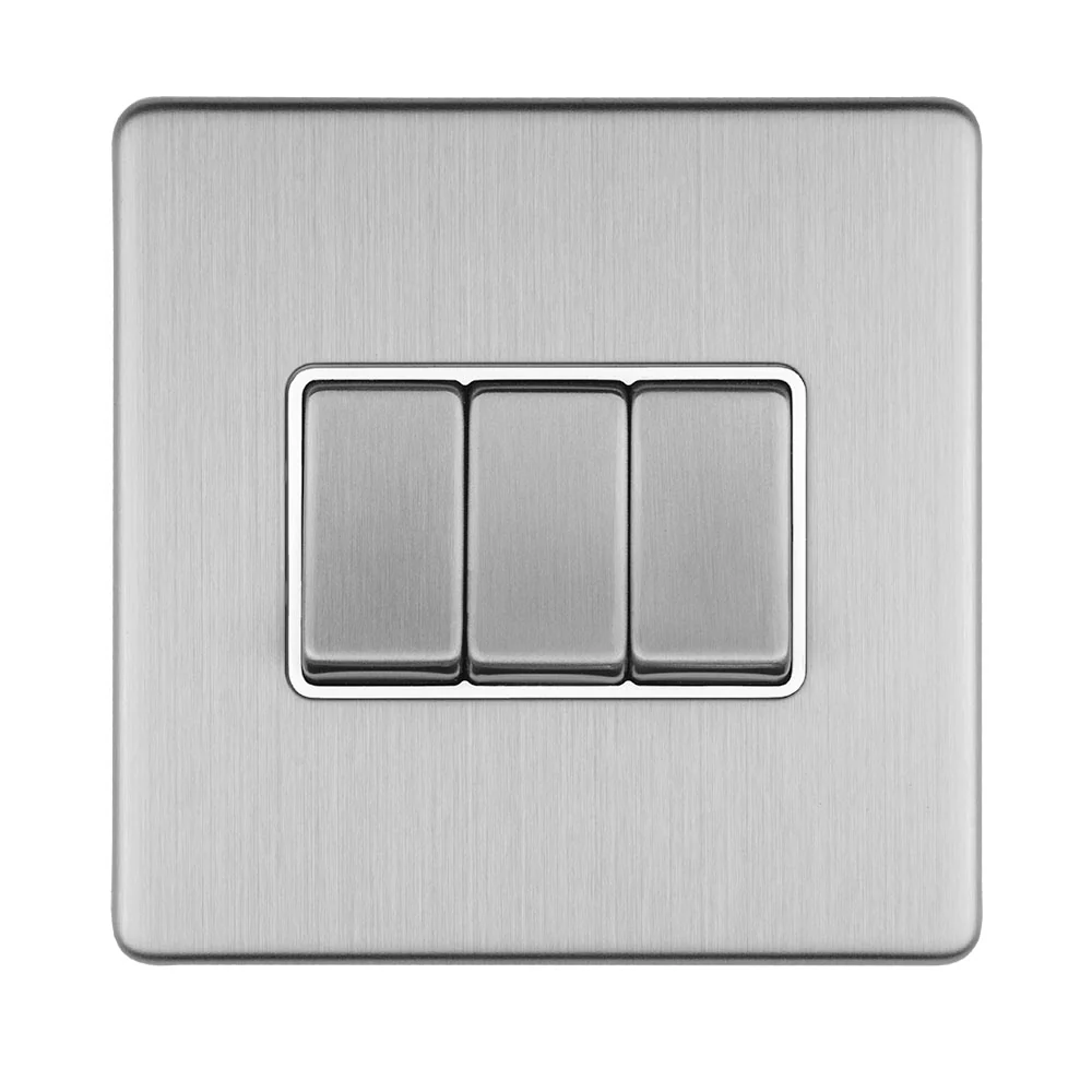 Concealed 3mm 3 Gang 10Amp 2Way Switch - Stainless Steel - Image 4