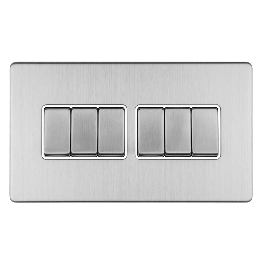 Concealed 3mm 6 Gang 10Amp 2Way Switch - Stainless Steel - Image 3