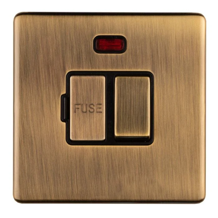 Concealed 3mm Switched Fuse Spur - Antique Brass