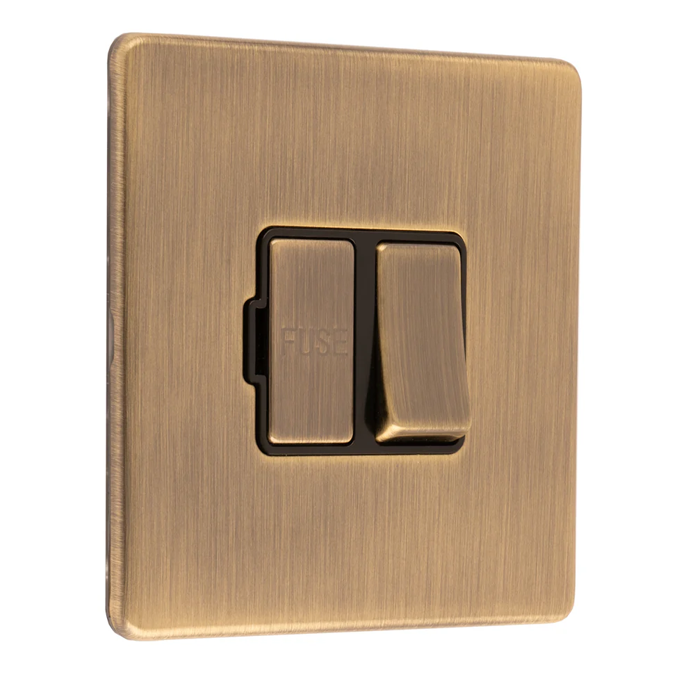Concealed 3mm Switched Fuse Spur - Antique Brass - Image 12
