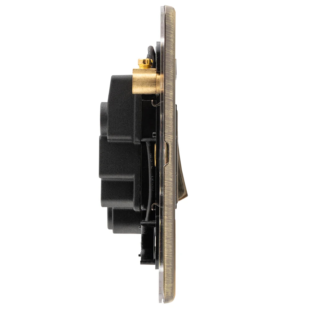 Concealed 3mm Switched Fuse Spur - Antique Brass - Image 4