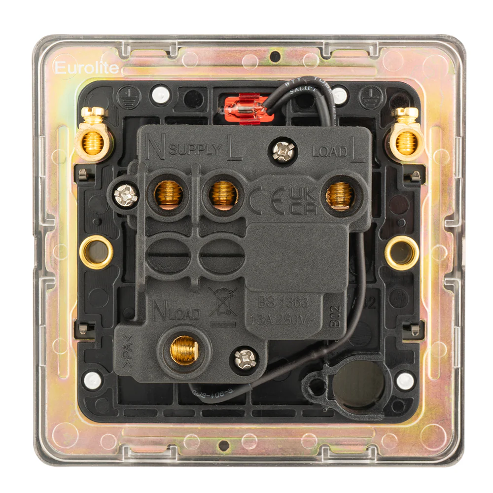 Concealed 3mm Switched Fuse Spur - Antique Brass - Image 5