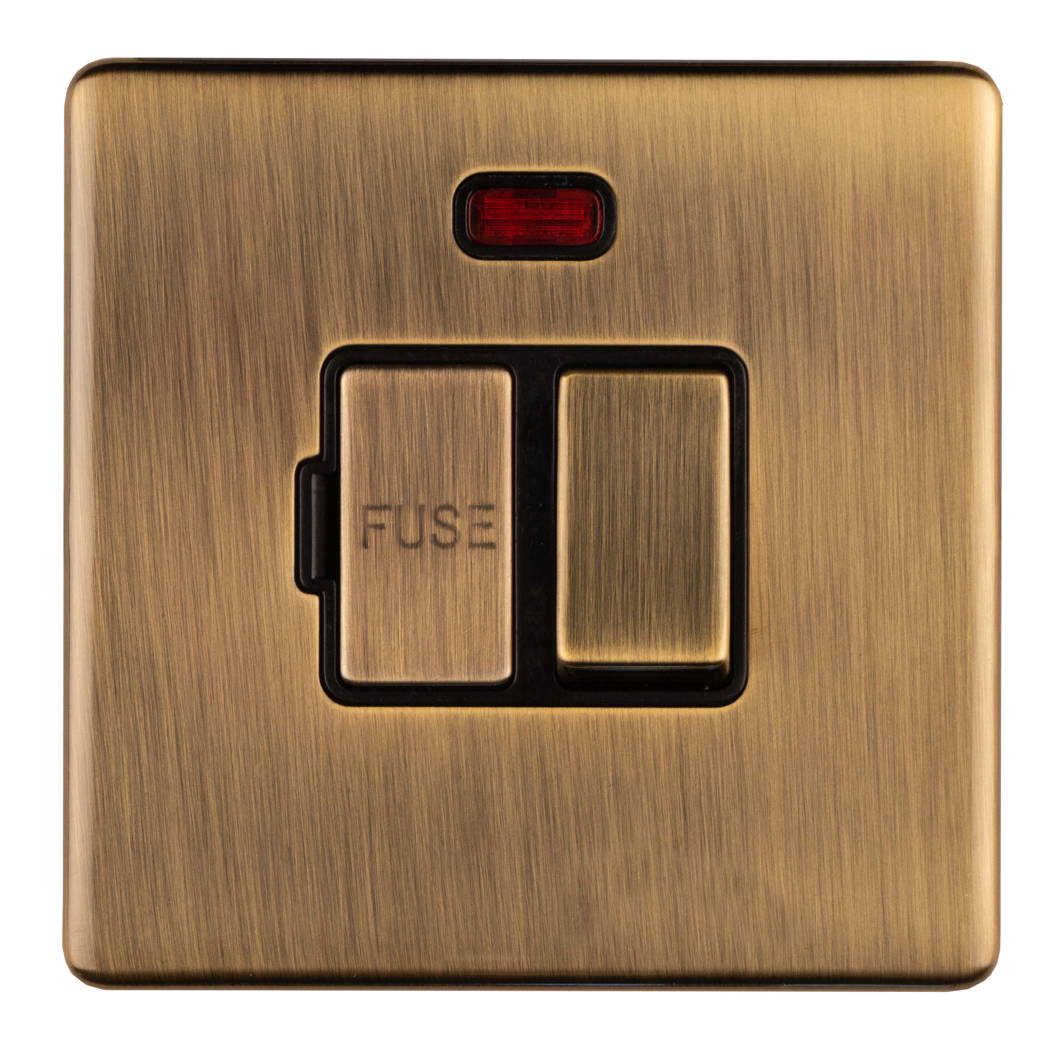 Concealed 3mm Switched Fuse Spur - Antique Brass - Image 7