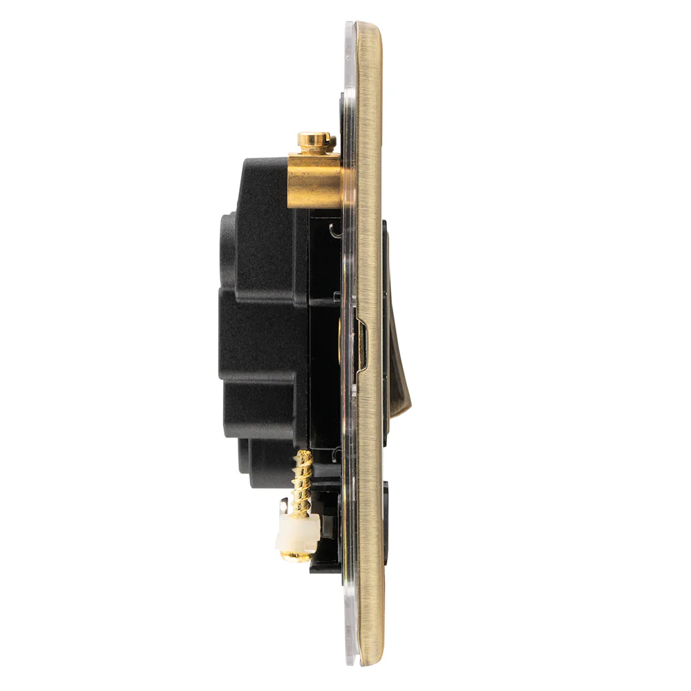 Concealed 3mm Switched Fuse Spur - Antique Brass - Image 9