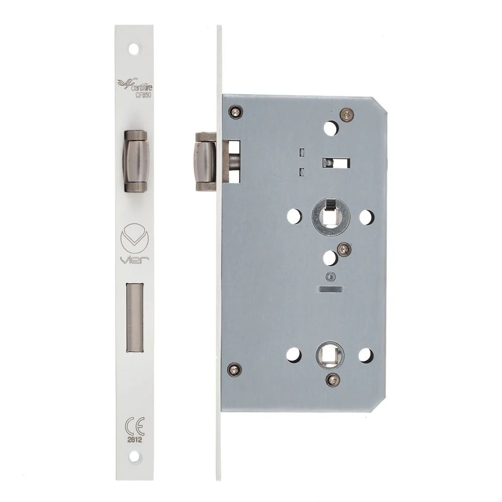Zoo Hardware DIN Lift-to-Lock Sashlock — 72mm Backset, Square Forend, White - Image 3