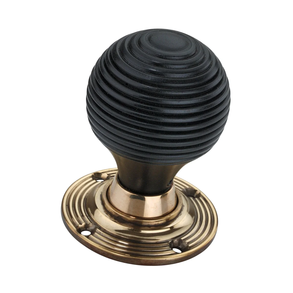 Ebonised Beehive Mortice/Rim Door Knob - Image 2