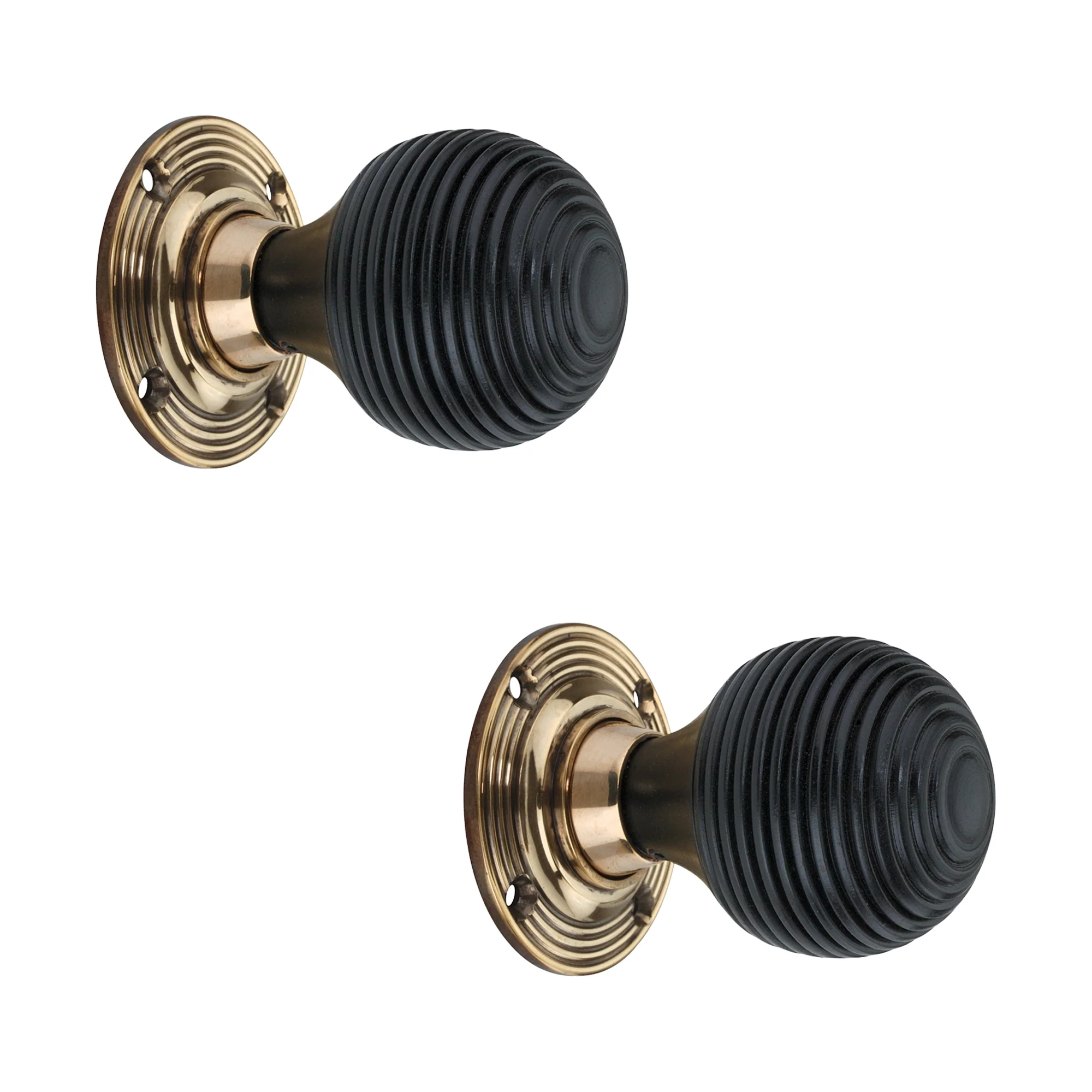 Ebonised Beehive Mortice/Rim Door Knob - Image 4