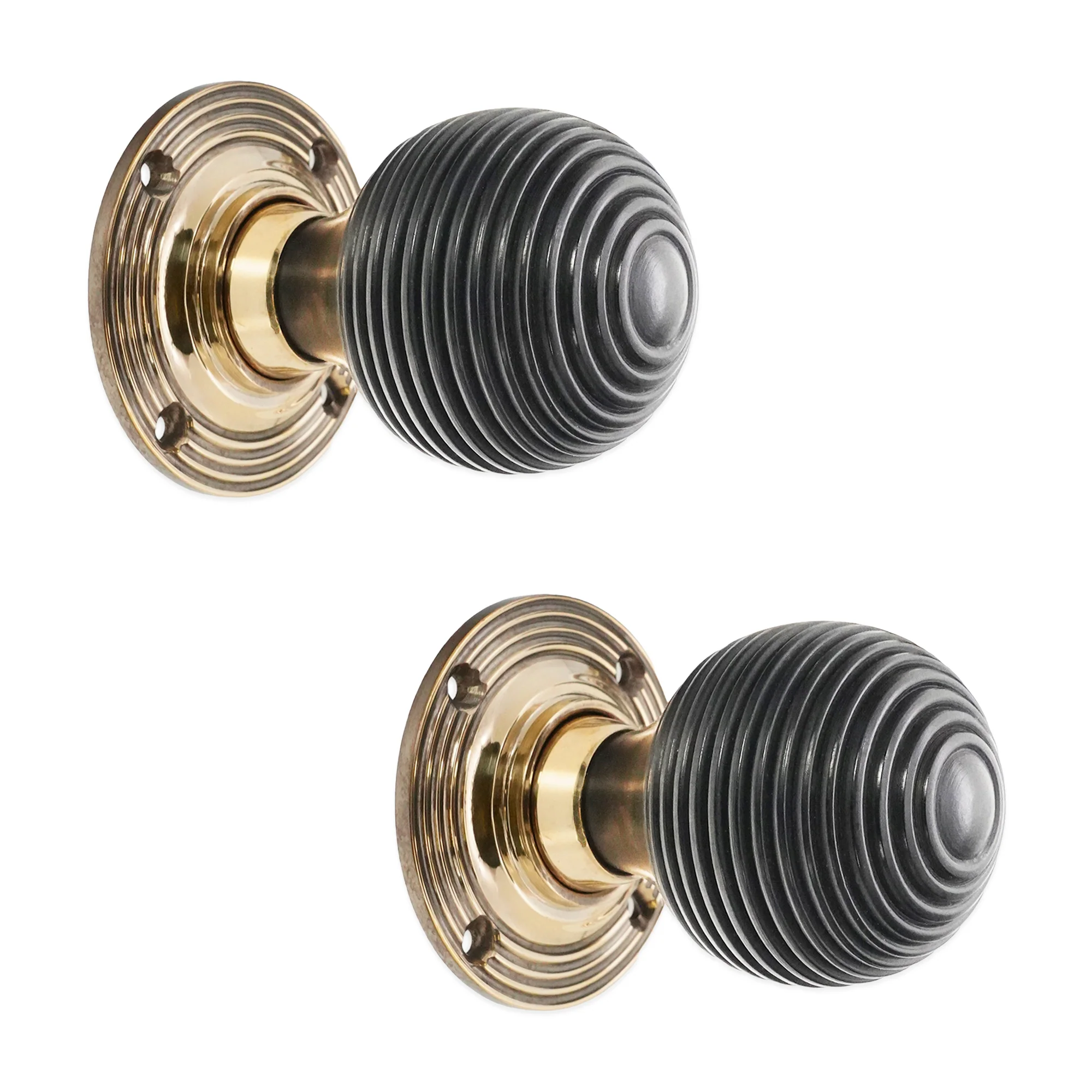 Ebony Beehive Rim/Mortice Door Knob - Image 4