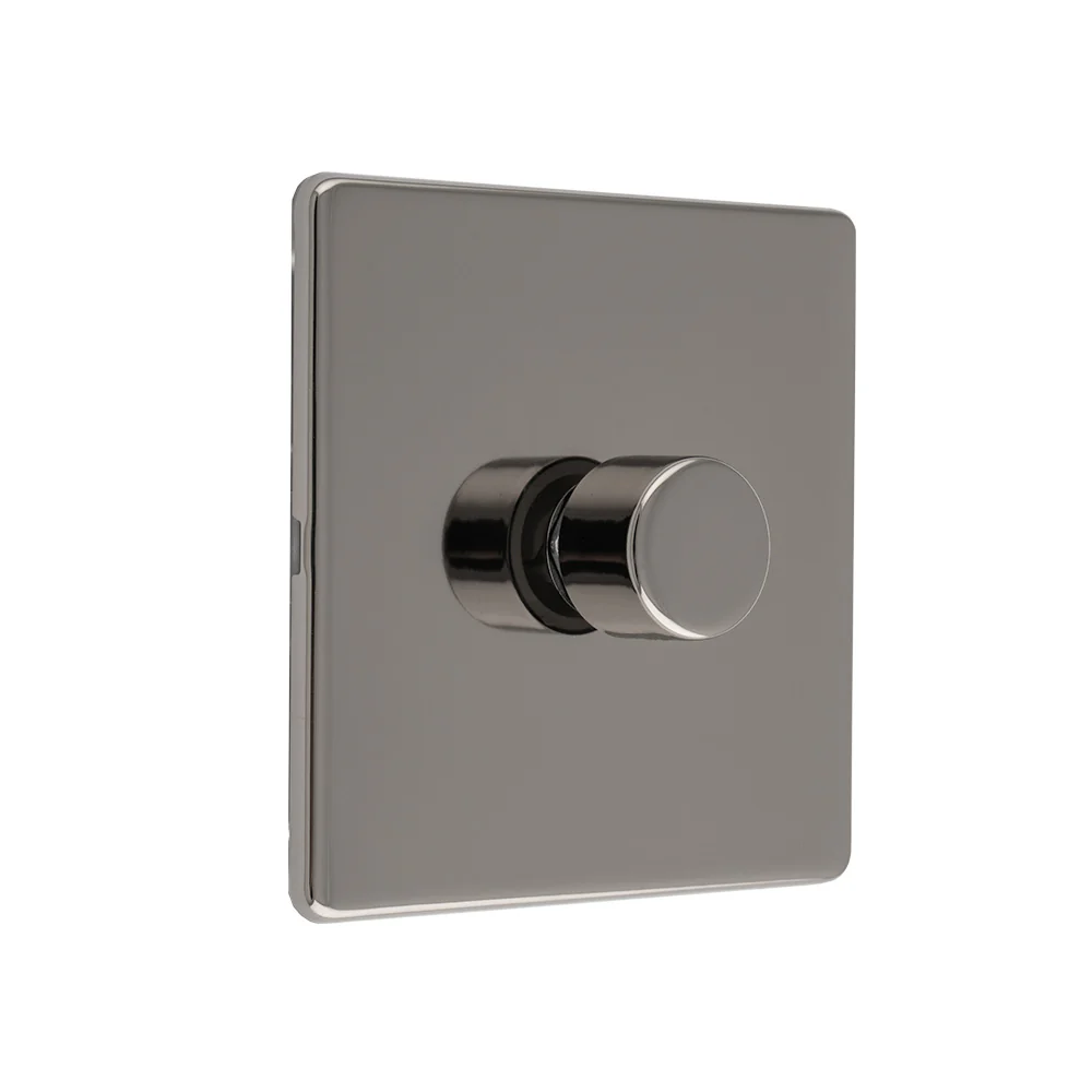 Concealed 3mm 1 Gang Led Push On Off 2Way Dimmer - Black Nickel - Image 4