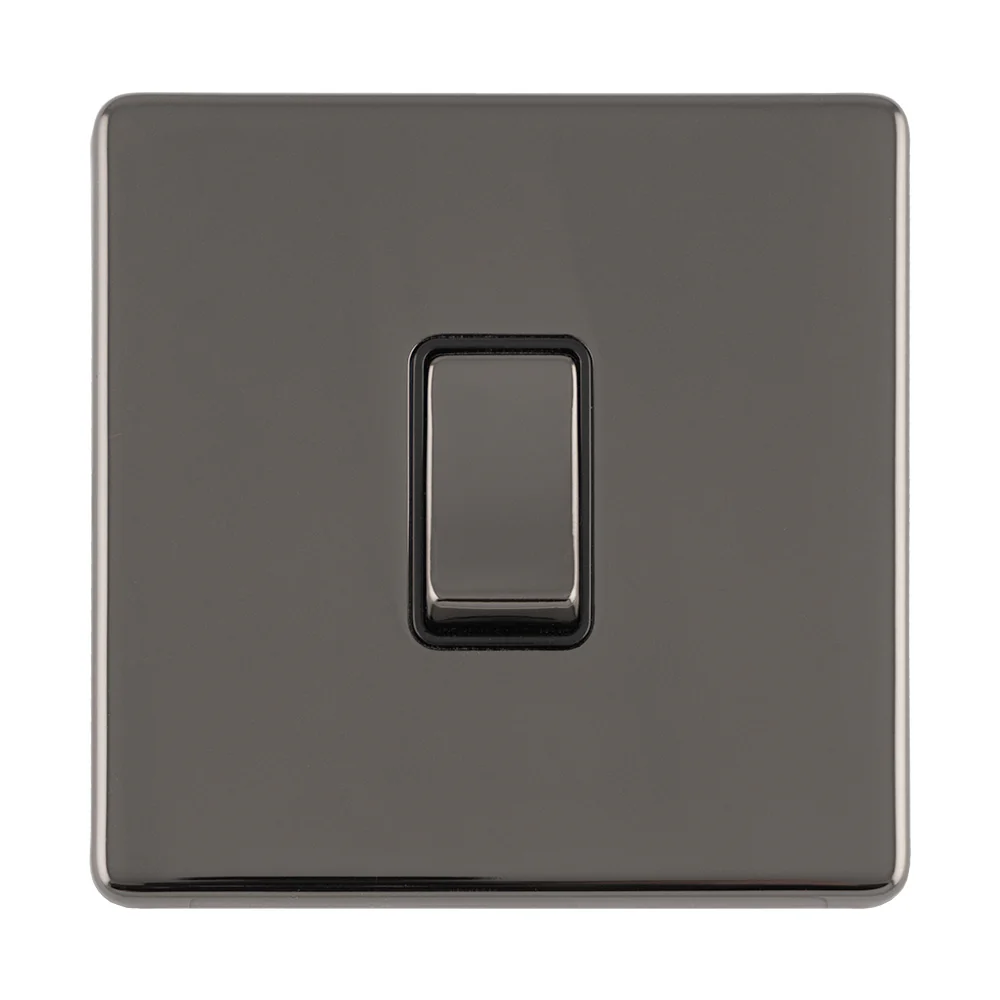 Concealed 3mm 1 Gang 20Amp Dp Switch & Neon - Black Nickel - Image 3