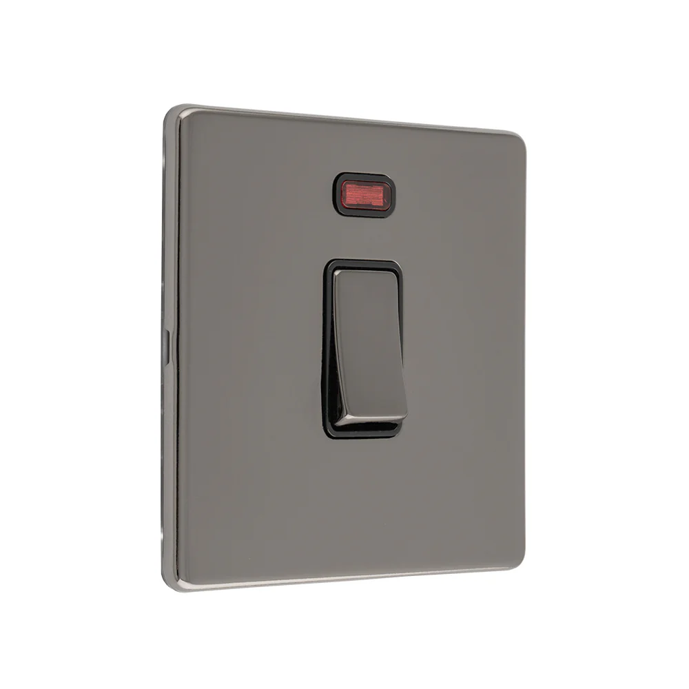 Concealed 3mm 1 Gang 20Amp Dp Switch - Black Nickel - Image 3