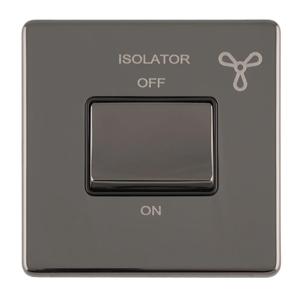 Concealed 3mm 6Amp Fan Isolator Switch - Black Nickel - Image 3