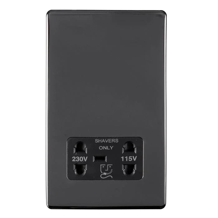 Concealed 3mm Shaver Socket - Black Nickel