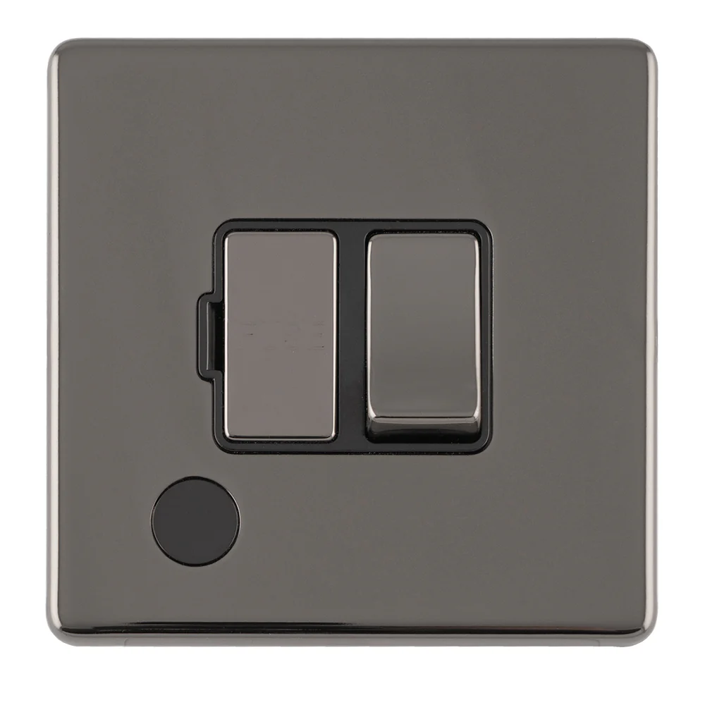 Concealed 3mm 13Amp Switched Fuse Spur With Neon - Black Nickel - Image 4