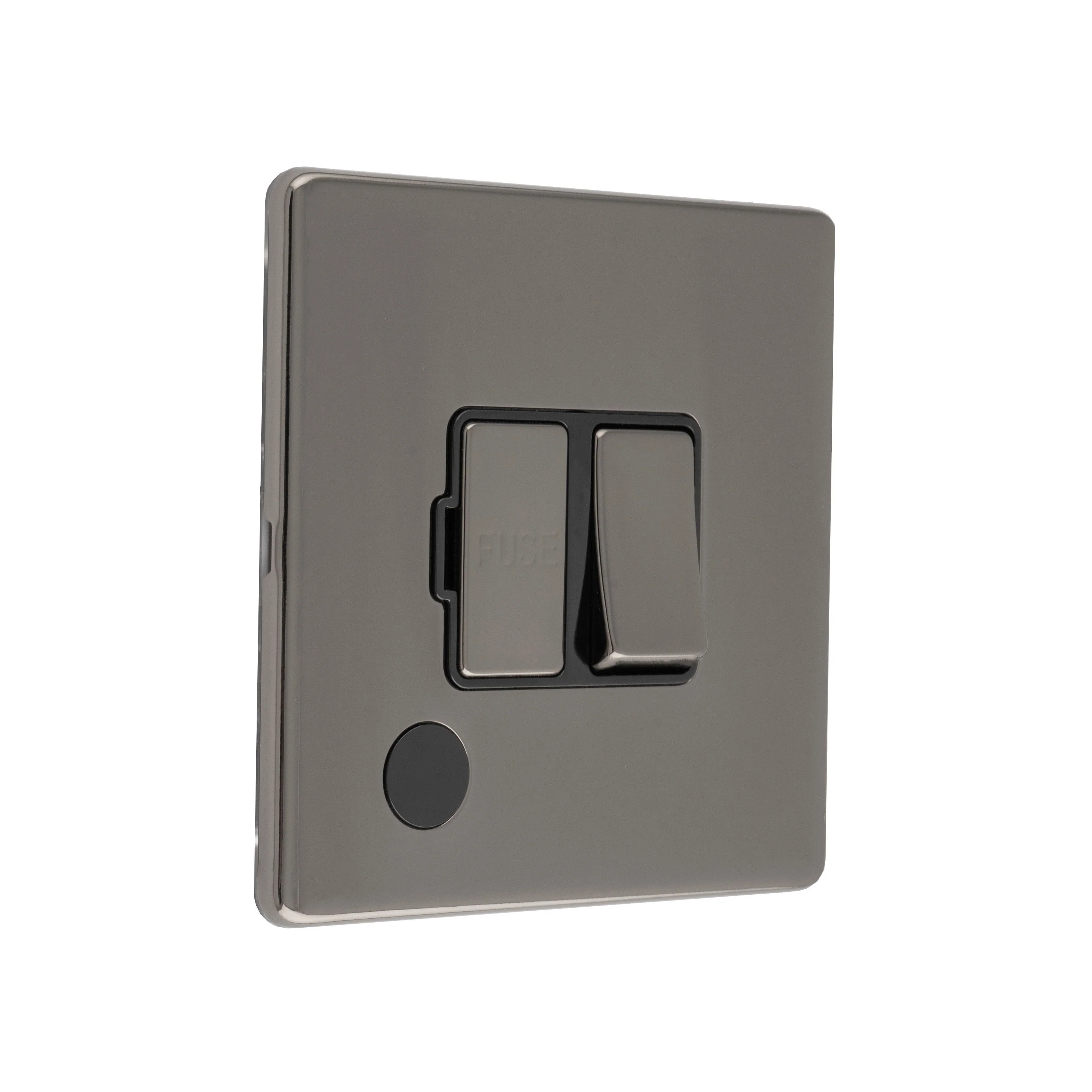 Concealed 3mm 13Amp Switched Fuse Spur With Neon - Black Nickel - Image 5