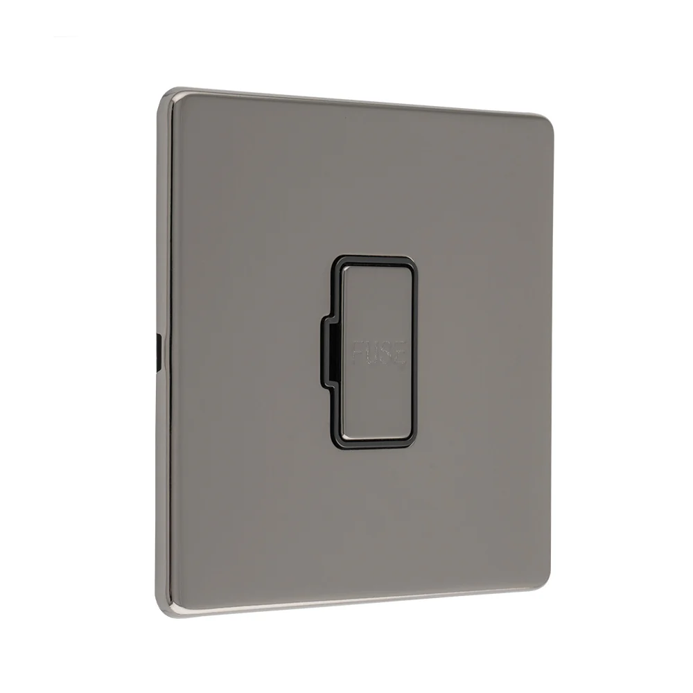 Concealed 3mm 13Amp Unswitched Fuse Spur - Black Nickel - Image 2
