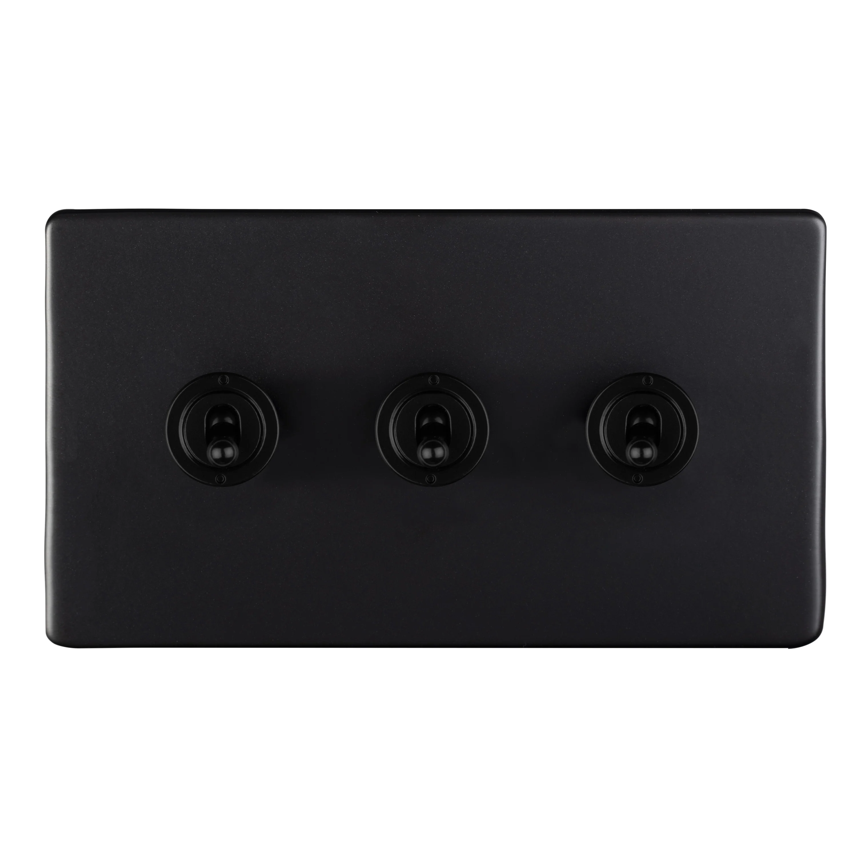 3 Gang 10Amp 2Way Toggle Switch - Matt Black - Image 4