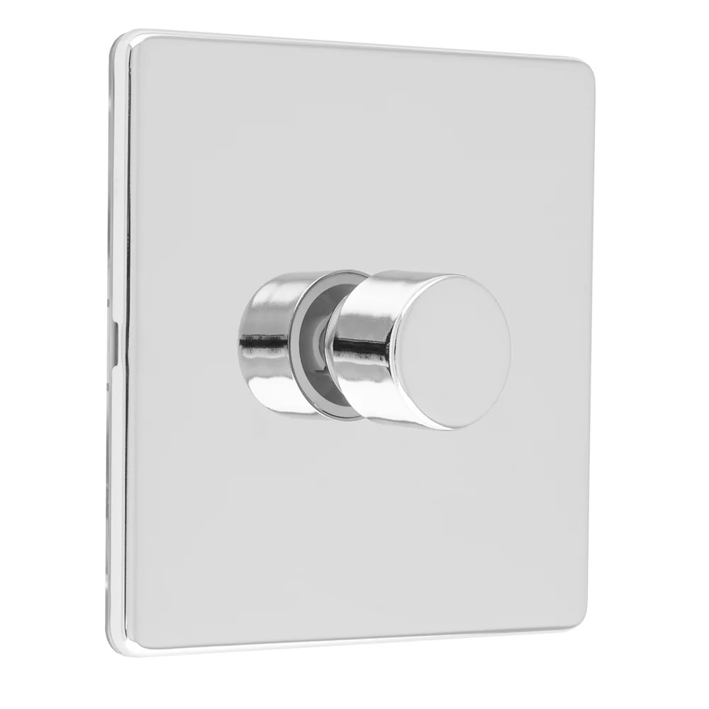 Concealed 3mm 1 Gang Led Push On Off 2Way Dimmer - Polished Chrome - Image 3