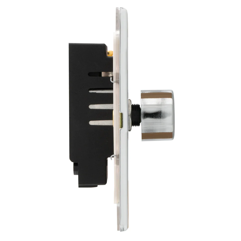Concealed 3mm 1 Gang Led Push On Off 2Way Dimmer - Polished Chrome - Image 4
