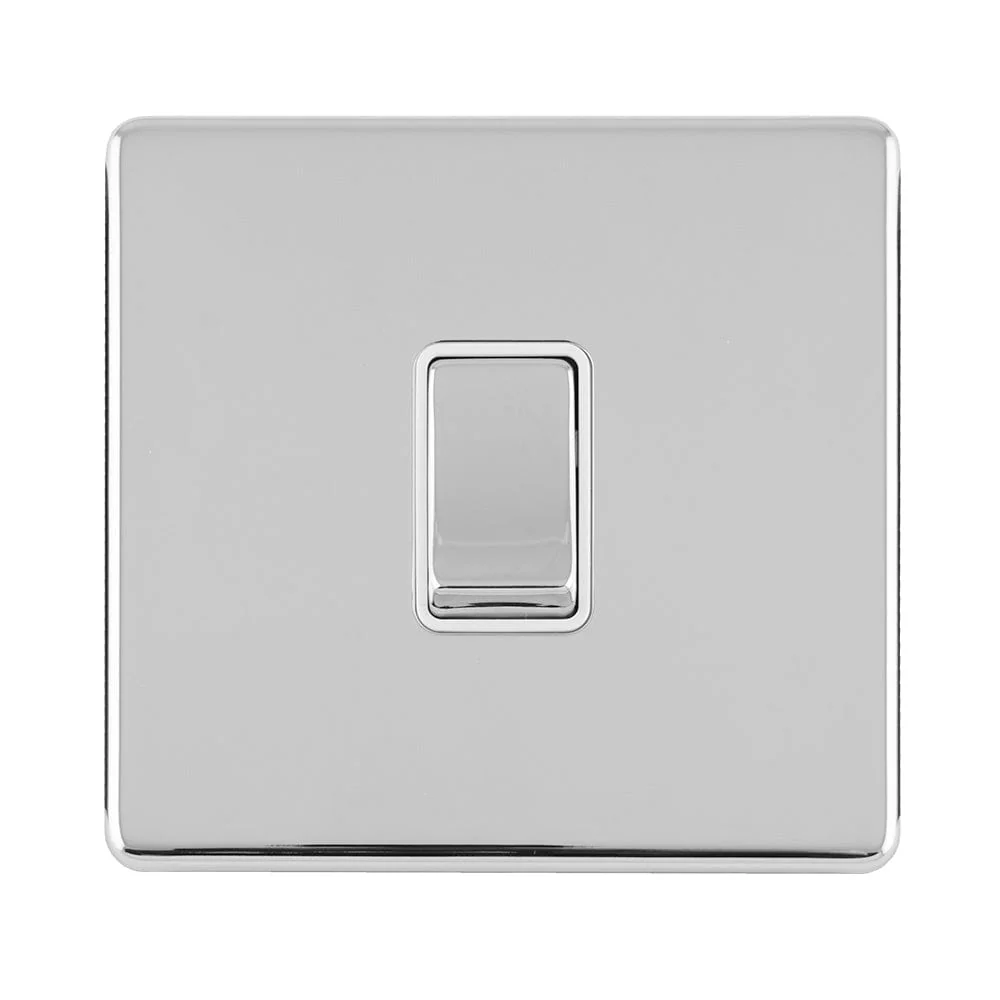 Concealed 3mm 1 Gang 20Amp Dp Switch - Polished Chrome