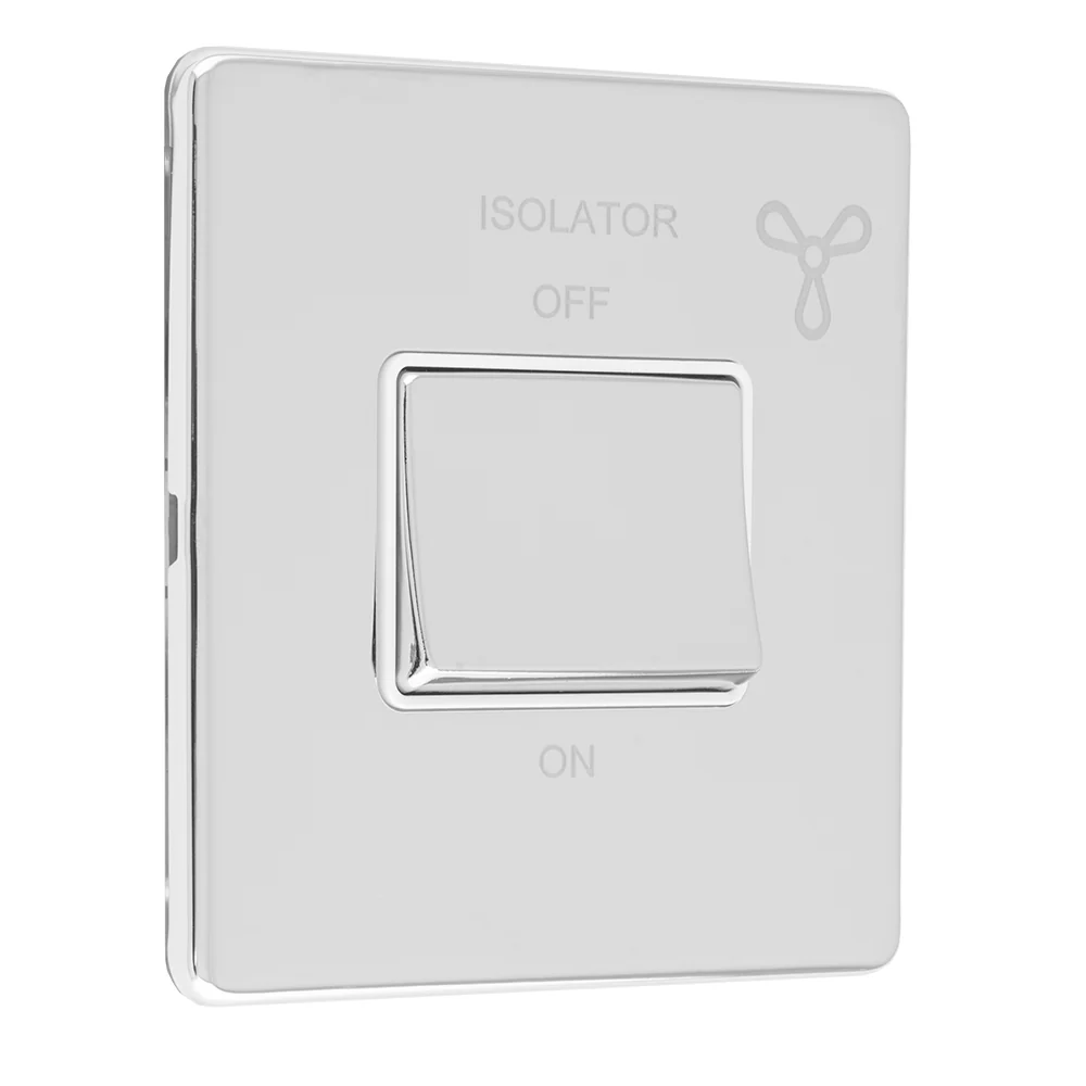 Concealed 3mm 6Amp Fan Isolator Switch - Polished Chrome - Image 2
