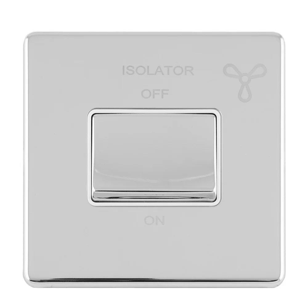 Concealed 3mm 6Amp Fan Isolator Switch - Polished Chrome - Image 5
