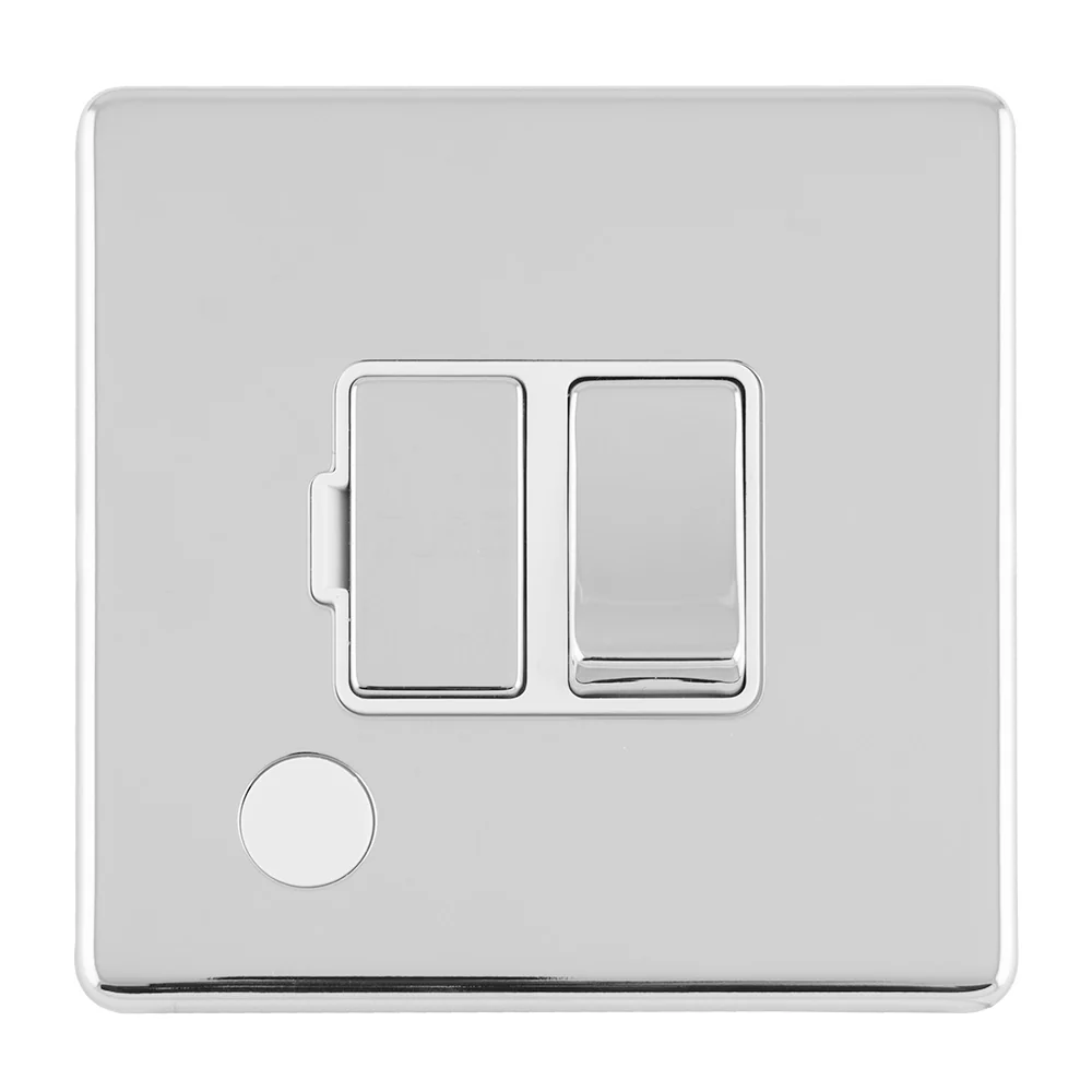 Concealed 3mm 13Amp Switched Fuse Spur With Flex Outlet - Polished Chrome - Image 4