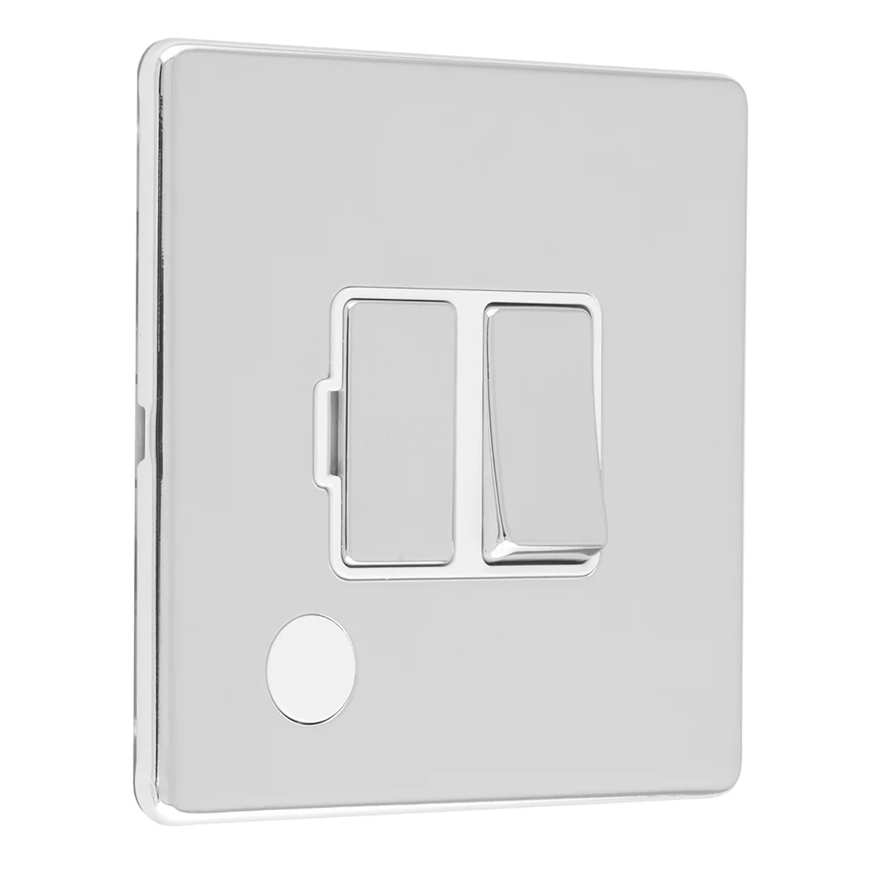 Concealed 3mm 13Amp Switched Fuse Spur With Flex Outlet - Polished Chrome - Image 5
