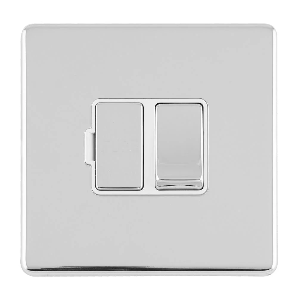Concealed 3mm 13Amp Switched Fuse Spur - Polished Chrome