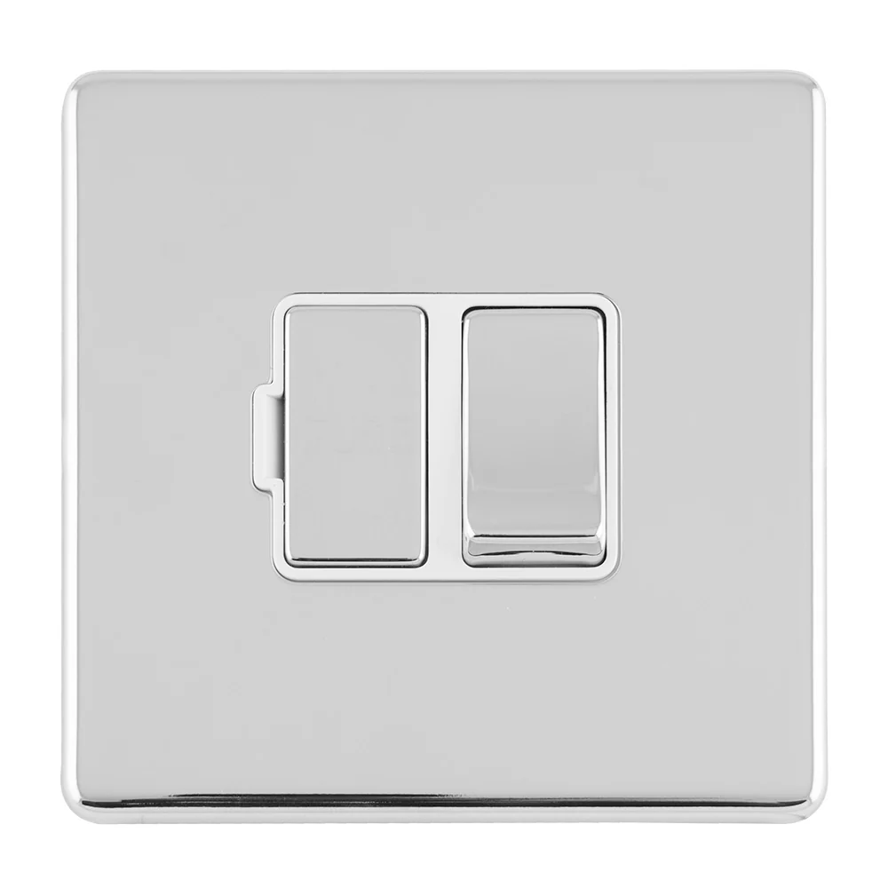Concealed 3mm 13Amp Switched Fuse Spur - Polished Chrome - Image 3