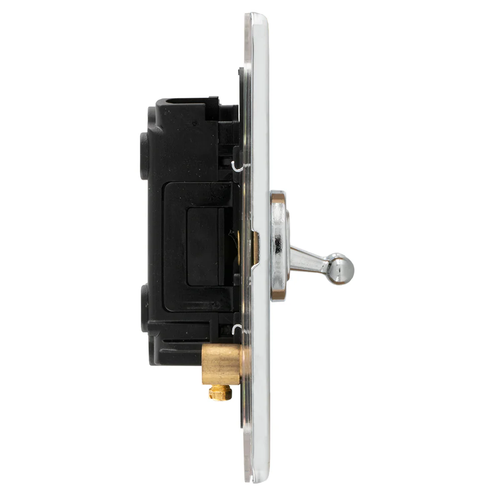Concealed 3mm 2 Gang 10Amp 2Way Toggle Switch Polished Chrome Plate - Polished Chrome - Image 6