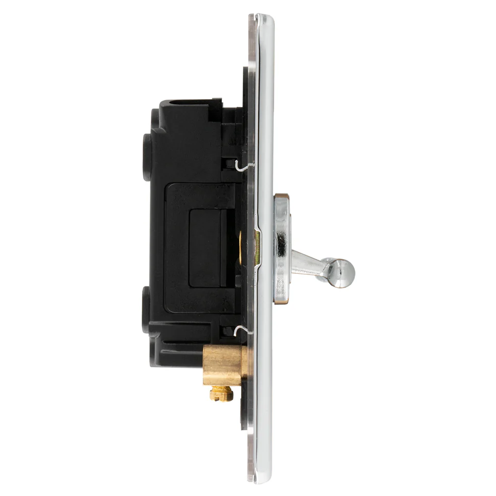 Concealed 3mm 4 Gang 10Amp 2Way Toggle Switch Polished Chrome Plate - Polished Chrome - Image 3