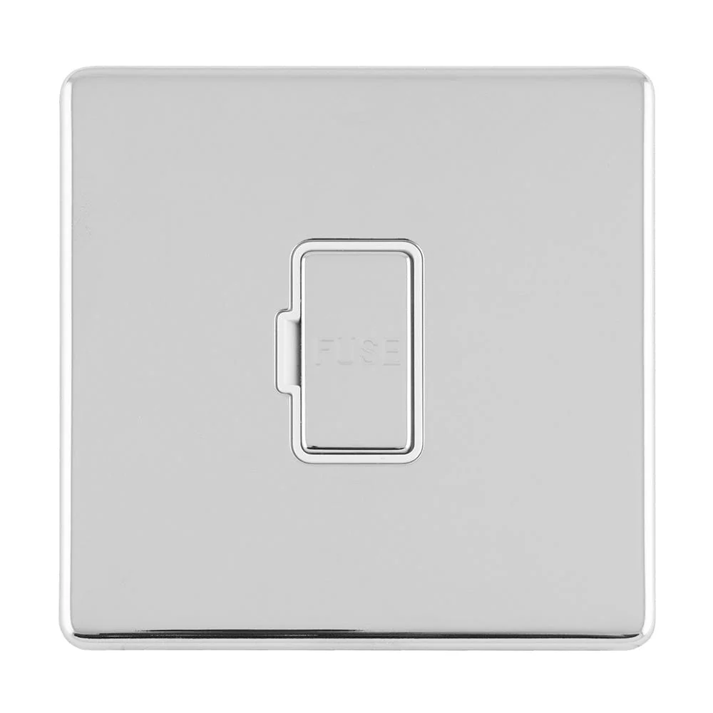 Concealed 3mm 13Amp Unswitched Fuse Spur - Polished Chrome