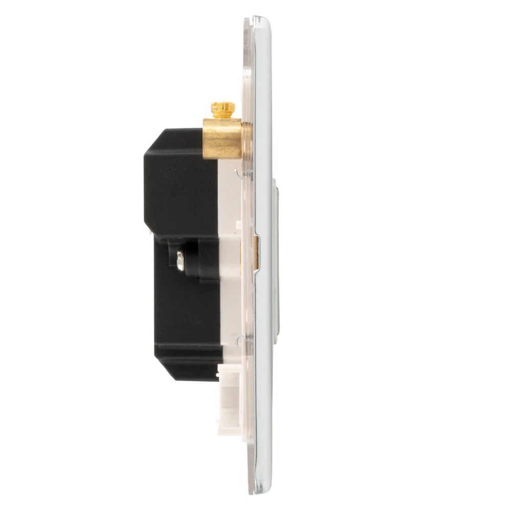 Concealed 3mm 13Amp Unswitched Fuse Spur - Polished Chrome - Image 4
