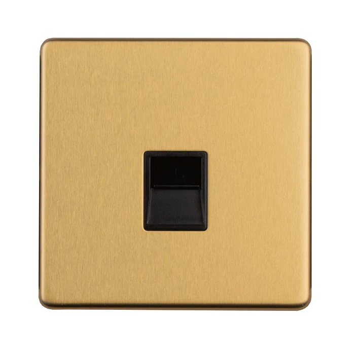 Concealed 3mm Telephone Slave - Satin Brass - Image 2