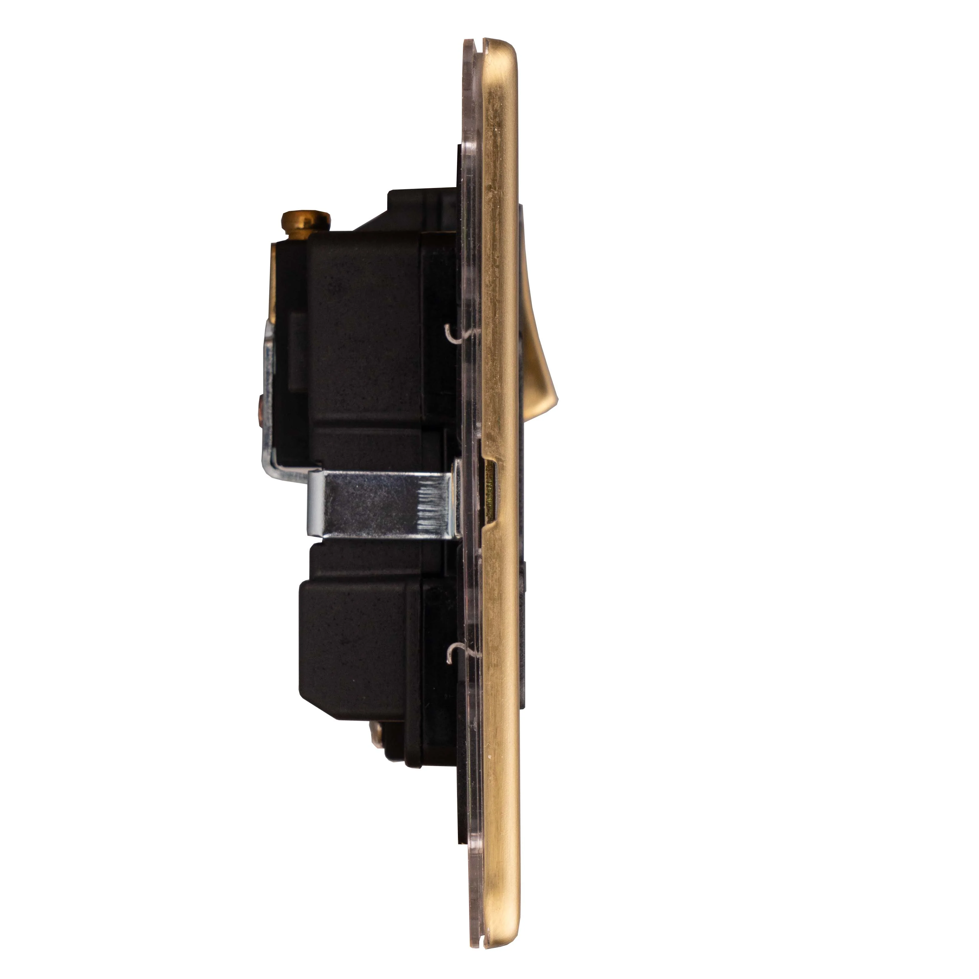 Concealed 3mm 1 Gang 13Amp Dp Switch - Satin Brass - Image 3