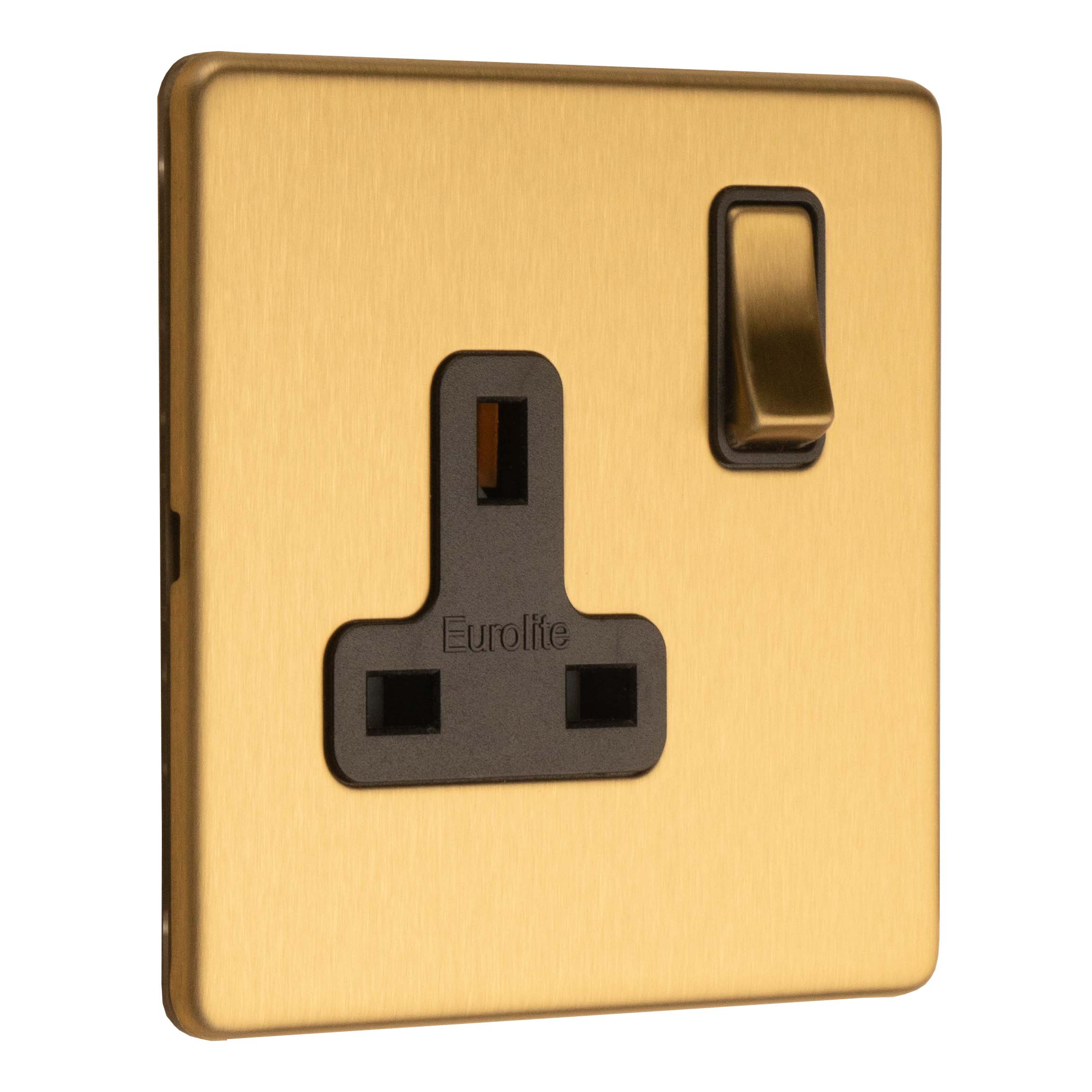 Concealed 3mm 1 Gang 13Amp Dp Switch - Satin Brass - Image 5