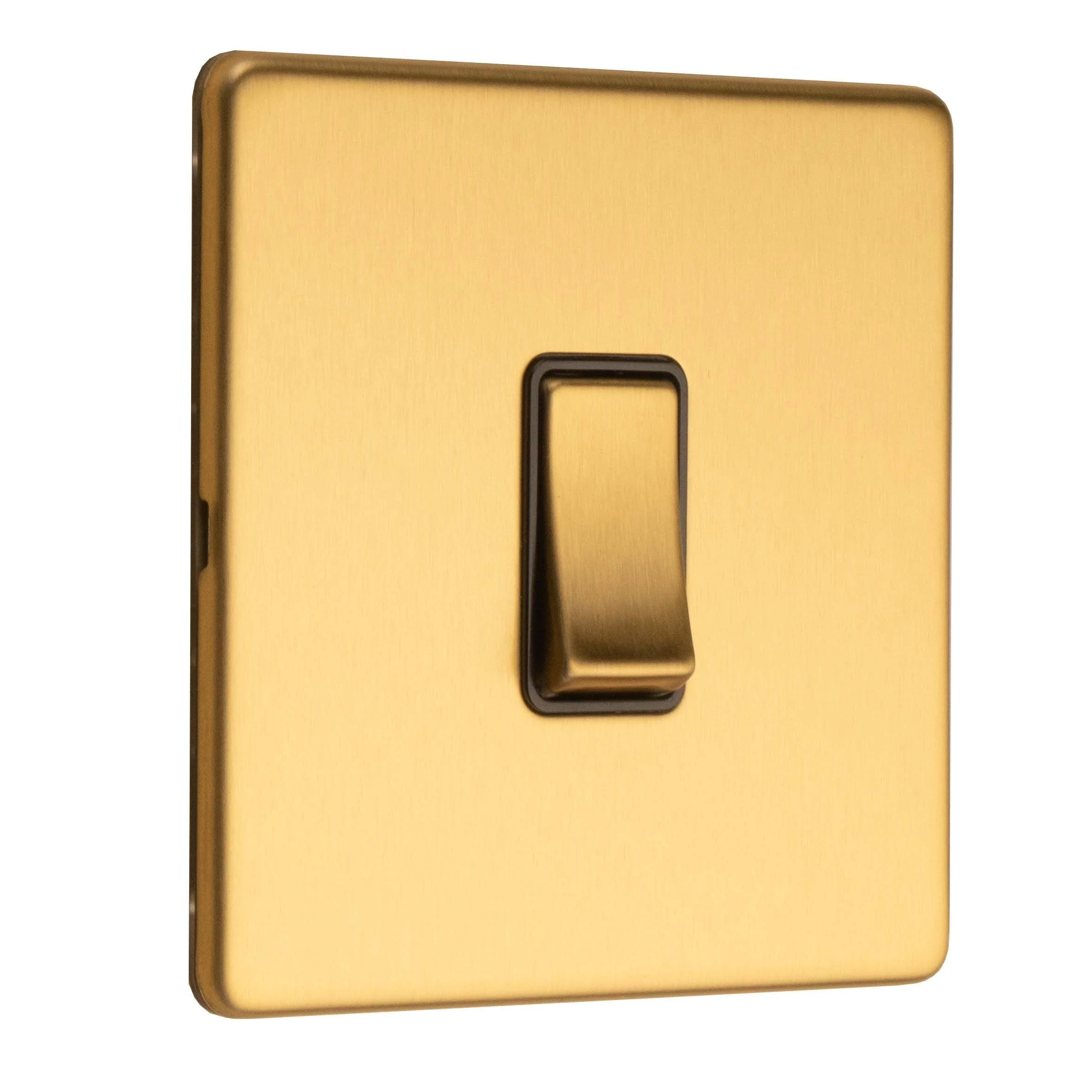 Concealed 3mm 1 Gang 10Amp 2 Way Switch - Satin Brass - Image 4