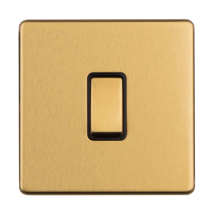 Concealed 3mm 1 Gang 10Amp 2 Way Switch - Satin Brass - Image 5