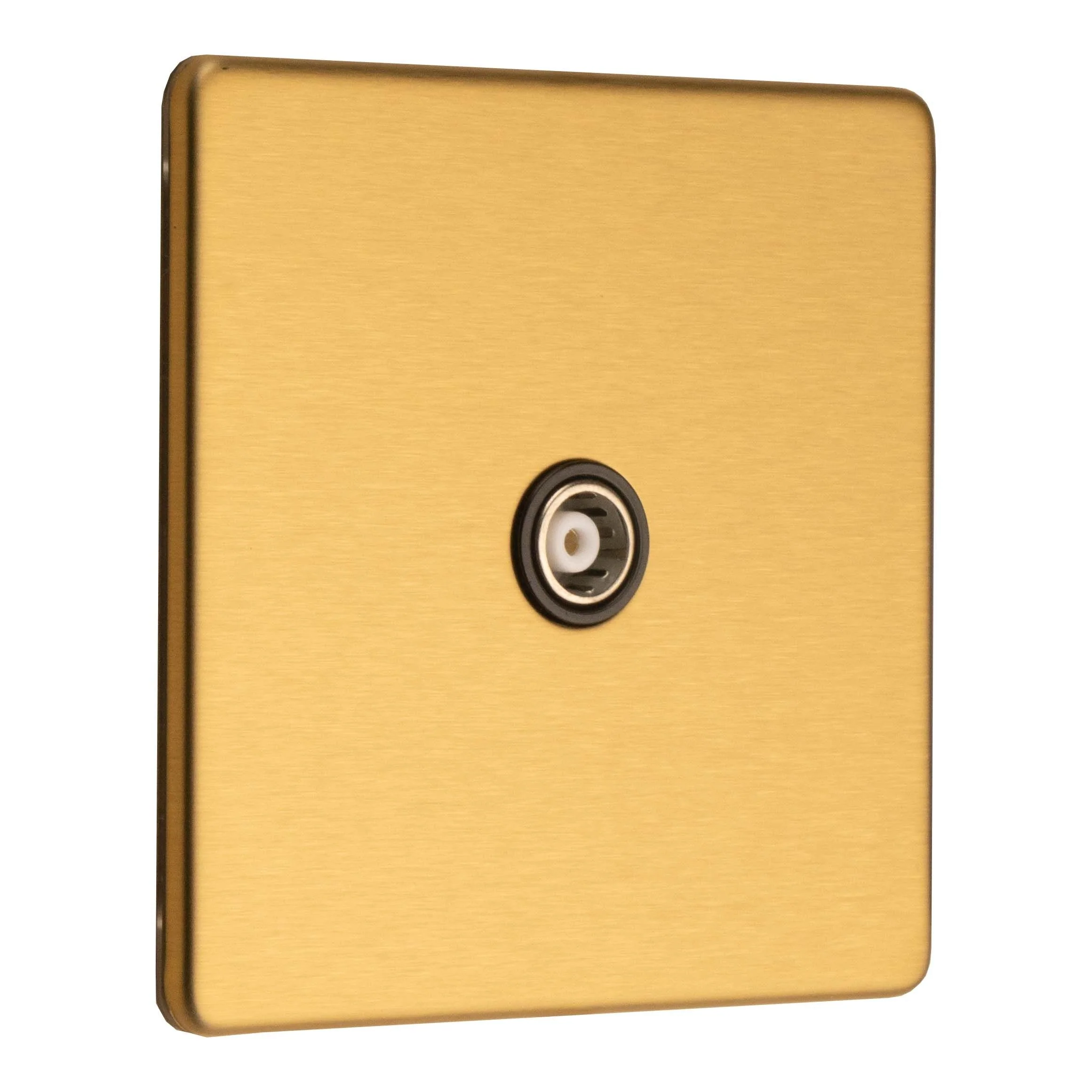 Concealed 3mm 1 Gang Tv Socket - Satin Brass - Image 3